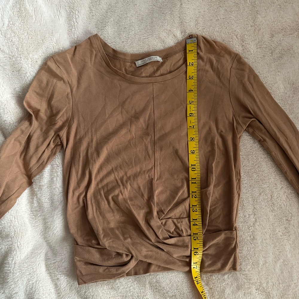 Zara Brown Long Sleeve Blouse